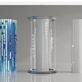 Modern Decorative Columns With Blue Striped Transparent Text And White Plain Designs