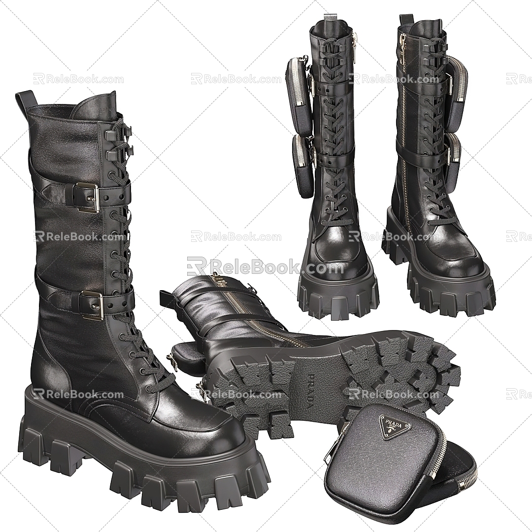 Modern Boots Leather Boots 3d model