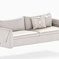 Modern Upholstered Light Gray Two Seater Sofa With Geometric Cushions