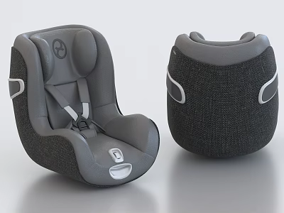 Child Car Seat Design With Front And Back View Ergonomic Safety Structure 3d model