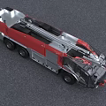 Red Fire Truck With Emergency Ladder And Firefighting Equipment For Rescue