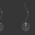 Modern Table Lamps With Cylindrical Base Spherical Shade And Curved Pole In Black And Beige
