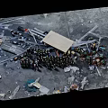 Scattered Trash And Waste Bottles With Plastic Debris On Concrete Ground