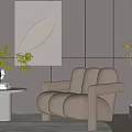 Modern Single Sofa Casual Sofa 3d model