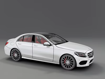 Sleek White Luxury Sedan Featuring Red Interior And Sporty Alloy Wheels 3d model