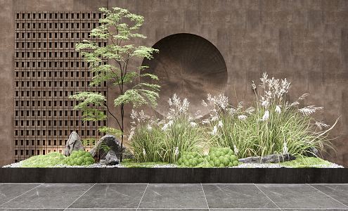 Modern landscape sketch courtyard landscape sketch plant landscape plant heap grass stone moss plant 3d model