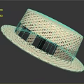 Classic Beige Woven Straw Hat With Black Wide Band Stylish Summer Accessory Design