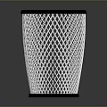 Modern Metal Mesh Trash Can With Black Rim And White Liner