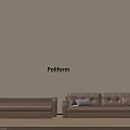 Poliform Brown Leather Sofa Bed With Modern Design And Soft Cushions