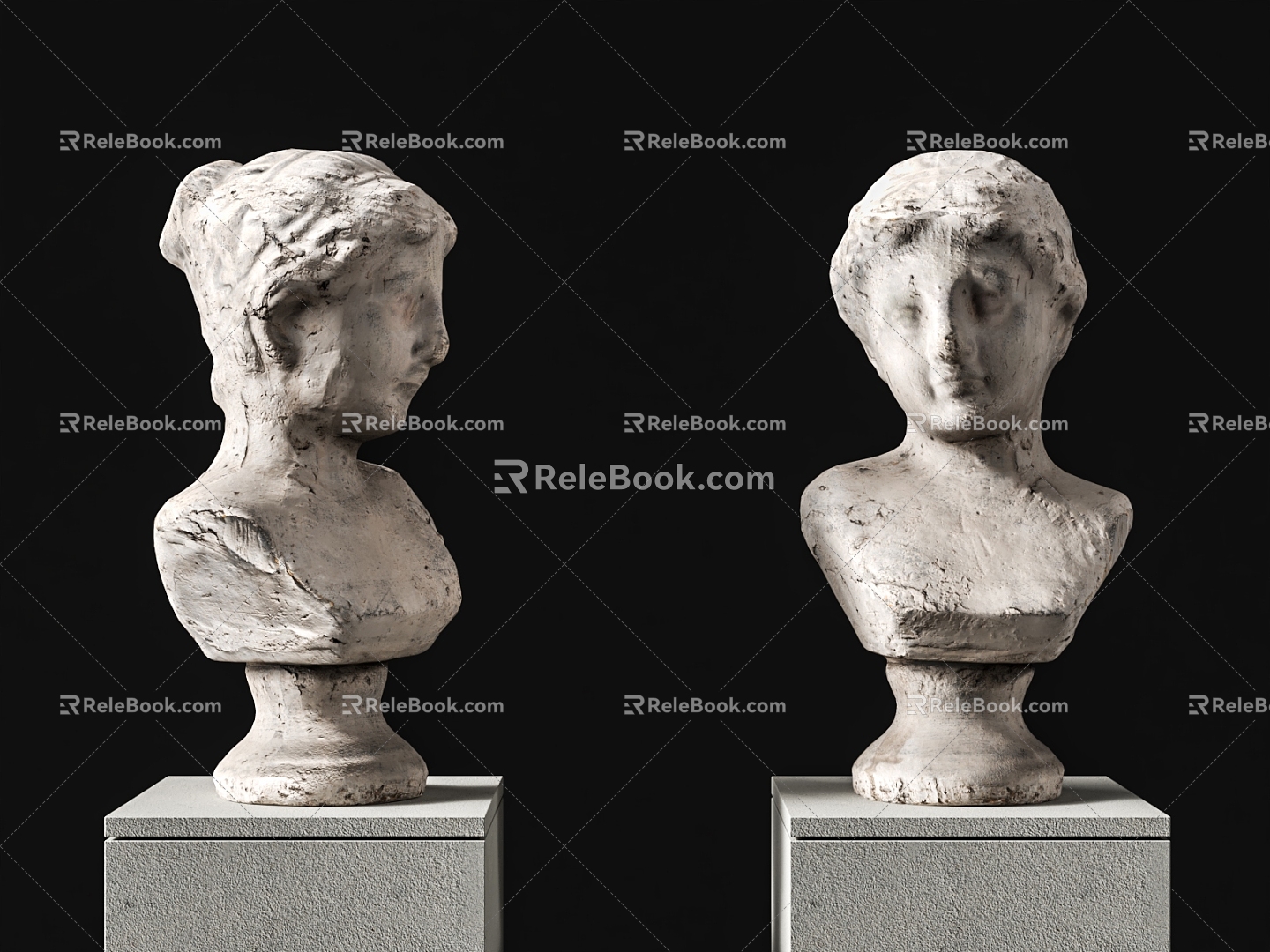 Modern Gypsum Head Gypsum Figure 3d model