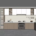 Modern Kitchen Interior Design Featuring Cabinets Countertop Appliances And Tiled Floor 3d model