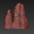 White Stone And Wood Decorative Artworks Including Rock Shapes And Circular Base