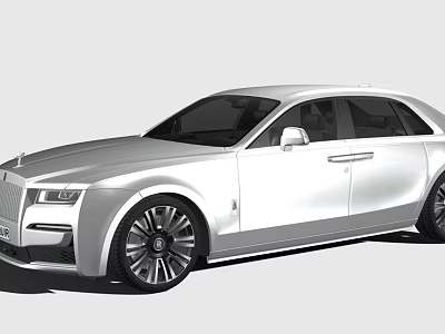 Elegant Silver Luxury Sedan With Sleek Body Design And Large Alloy Wheels 3d model
