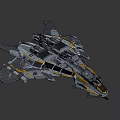 Futuristic Fighter Jet With Advanced Aerodynamic Structure Gray Yellow Accents And Detailed Cockpit