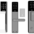 Modern password door handle password lock 3d model