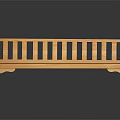 Natural Wooden Outdoor Bench with Slatted Backrest and Armrests Simple Design