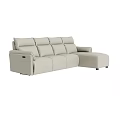 Light Beige Leather Sectional Sofa With L Shaped Design And Comfortable Cushions 3d model