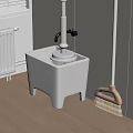 Modern White Bathroom Accessories With Mop Sink Mop And Cleaning Brush