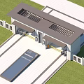 Simple Gate Community Gate Entrance 3d model
