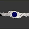 Elegant Silver Ring With Blue Gemstone And Leaf Pattern Design For Daily Use