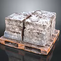 Rustic Natural Stone Blocks Placed On Wooden Pallet With Rough Texture