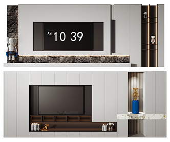 Modern TV background wall 3d model