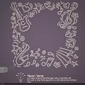 Decorative Neon Lighting Combination with Music Notes Guitar Star and Heart Patterns for Wall Decor
