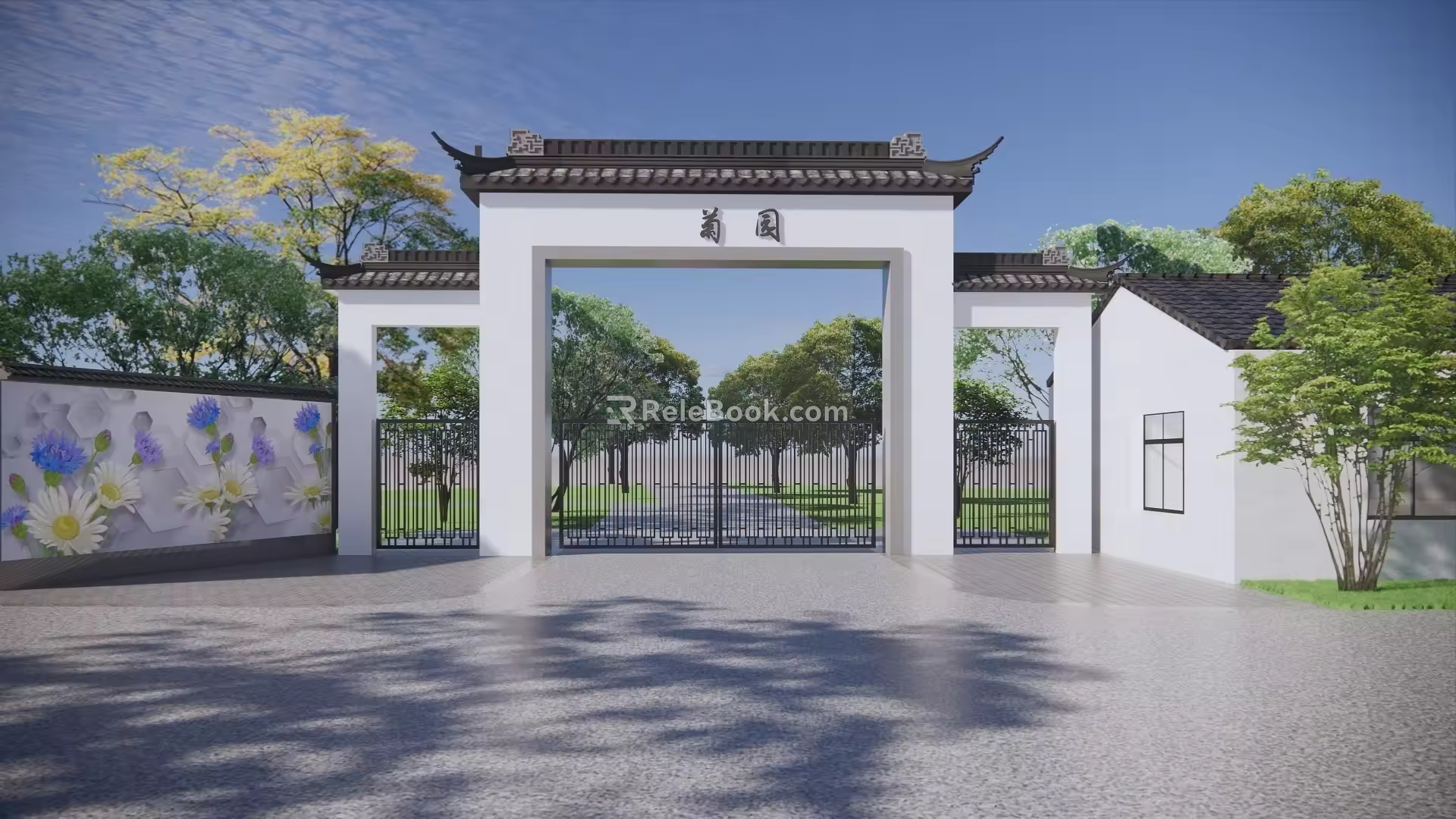 New Chinese-style Gate 3d model