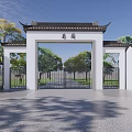 New Chinese-style Gate 3d model