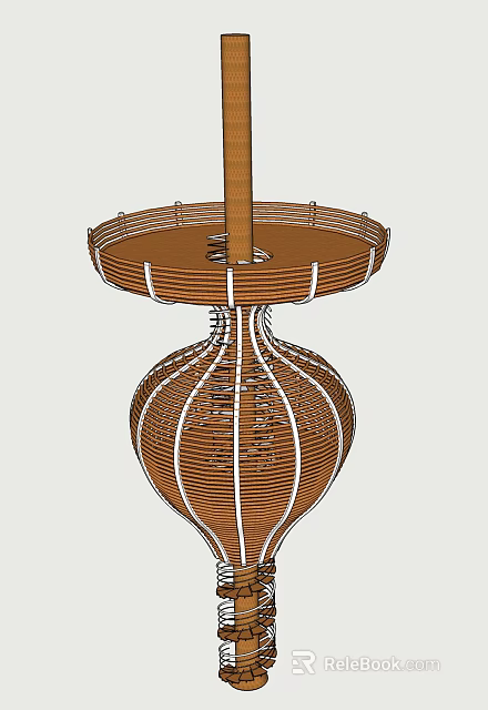 Handcrafted Wicker Tower With Intricate Weave Design And Circular Platform 3d model 