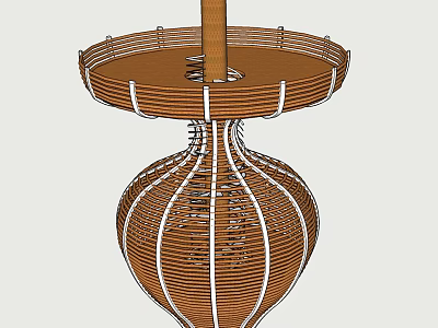 Handcrafted Wicker Tower With Intricate Weave Design And Circular Platform 3d model