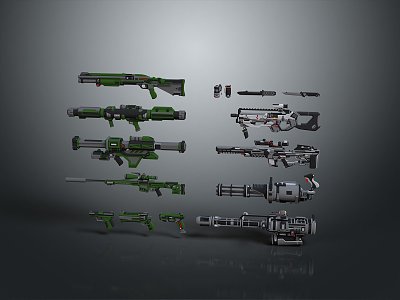 rifle semi-automatic rifle combat rifle battle rifle carbine war rifle attack rifle 3d model