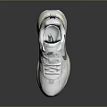 White Sports Sneakers With Green Logo Mesh Upper And Casual Sole Design