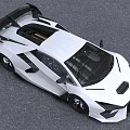 White Sports Car With Modern Aerodynamic Design Sharp Front Face Black Accents And Rear Spoiler