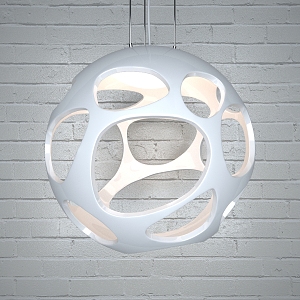 Modern shaped chandelier luminaire 3d model