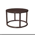 Modern Round Top Coffee Table With Dark Brown Finish And Sturdy Circular Base Frame 3d model