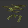 Traditional Wooden Architectural Framework With Horizontal Beams And Vertical Supports