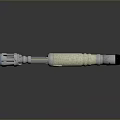 Household Manual Tool Featuring Silver Metal Shank White Textured Handle And Black Tip