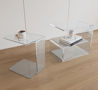 Modern acrylic bedside table 3d model