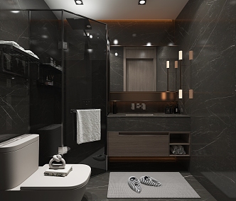 Modern Toilet Zhongshan Hotel Toilet 3d model