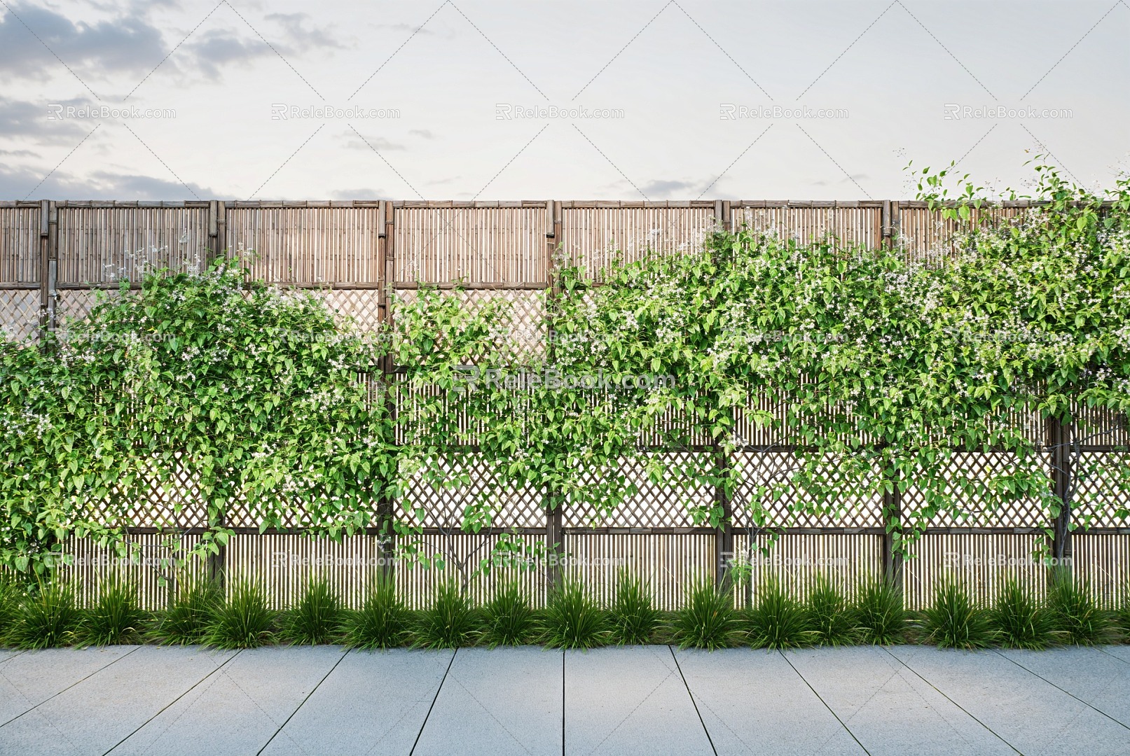 Modern Plant Wall Fence Grille Vine Vine Hedgerow 3d model