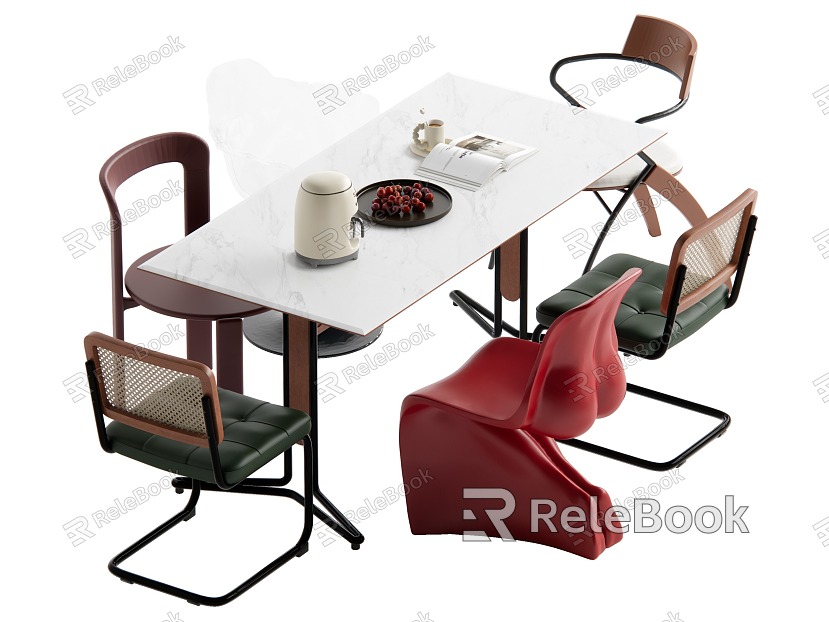 Modern Dining Table and Chair Combination Antique Dining Table and Chair Combination model