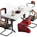 Modern Dining Table and Chair Combination Antique Dining Table and Chair Combination 3d model
