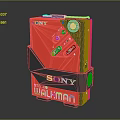 Sony Walkman Red Portable Stereo Audio Player With Classic Design And Control Buttons