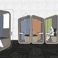 Public Facilities Modern Private Work Pods With Soundproof Design And Office Seating Tables