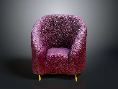 Elegant Purple Textured Velvet Chair With Gold Legs And Modern Design 3d model