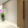 Modern Hair Salon Interior With Two Brown Chairs Wooden Cabinets Shelves And Striped Blinds