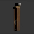 Wooden Door Structure With Stone Top Metal Mail Slot And Door Handle