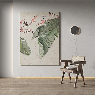 Modern plant painting decorative painting 3d model