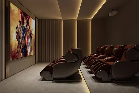 modern video room 3d model
